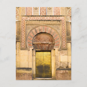 Briefkaart van gouden deuren