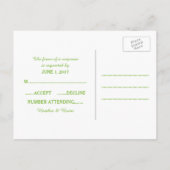 Briefkaart van Green Houndstooth Wedding RSVP (Achterkant)