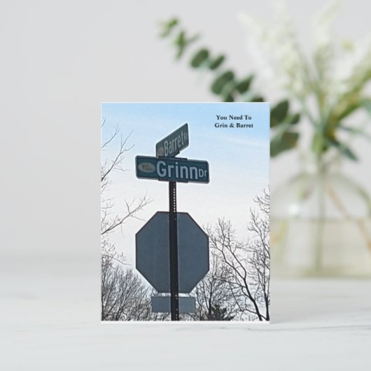 Briefkaart van Grin en Barret (Staand voorkant)