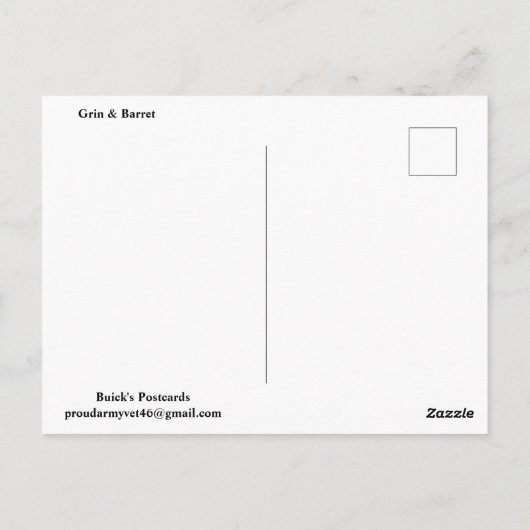 Briefkaart van Grin en Barret (Achterkant)