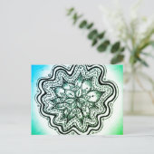 Briefkaart van Groen en Blauw Indonesisch Mandala (Staand voorkant)