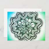 Briefkaart van Groen en Blauw Indonesisch Mandala (Voorkant / Achterkant)