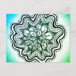 Briefkaart van Groen en Blauw Indonesisch Mandala
