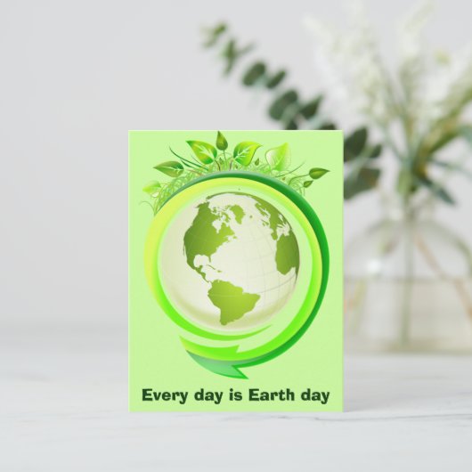 Briefkaart van groene aarde (Staand voorkant)