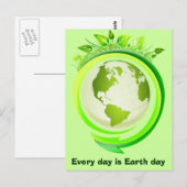 Briefkaart van groene aarde (Voorkant / Achterkant)