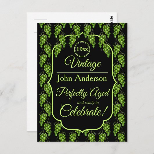 Briefkaart van groene druiven (Voorkant / Achterkant)