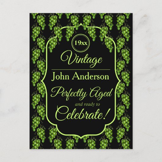 Briefkaart van groene druiven (Voorkant)