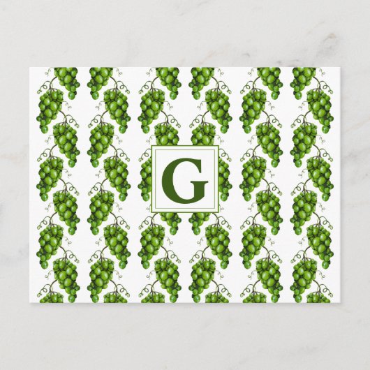 Briefkaart van groene druiven (Voorkant)