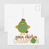 Briefkaart van groene en bruine kippen (Voorkant / Achterkant)