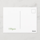 Briefkaart van groene en bruine kippen (Achterkant)