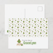 Briefkaart van groene en bruine kippen (Voorkant / Achterkant)