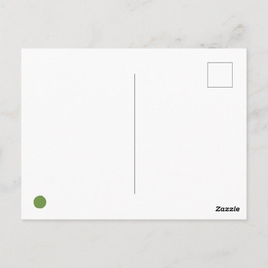 Briefkaart van groene en bruine kippen (Achterkant)