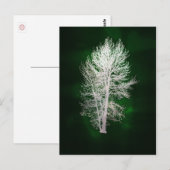 Briefkaart van groene faux-metallische bomen (Voorkant / Achterkant)