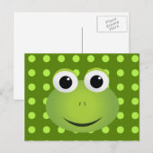 Briefkaart van groene kikker (Voorkant / Achterkant)