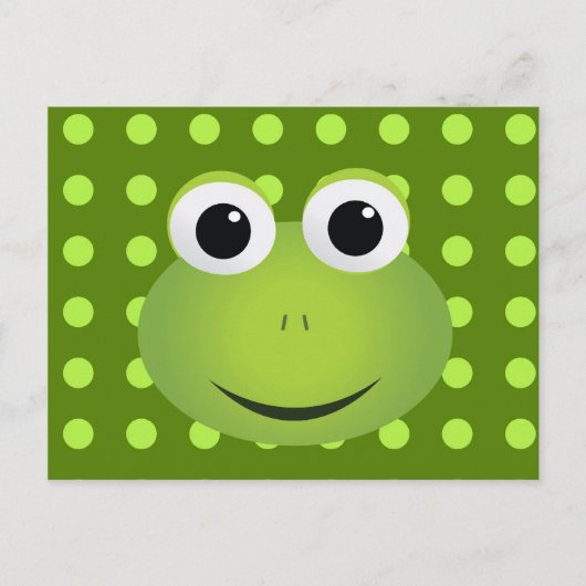 Briefkaart van groene kikker (Voorkant)