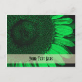 Briefkaart van groene macrozonnebloemen (Voorkant)