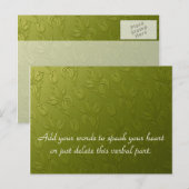Briefkaart van groene tulpen (Voorkant / Achterkant)