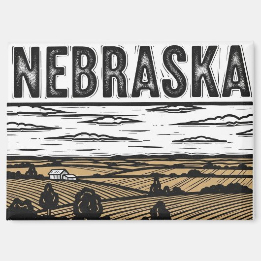 Briefkaart van Grunge Nebraska Magneet (Voorkant)