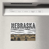 Briefkaart van Grunge Nebraska Magneet (Insitu (Vaatwasser))