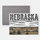 Briefkaart van Grunge Nebraska Magneet (Voorkant / Achterkant)