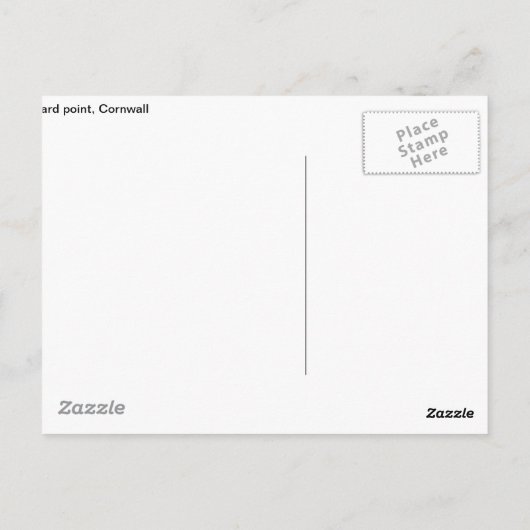 Briefkaart van hagedipunt, Cornwall (Achterkant)