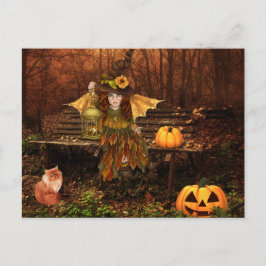 Briefkaart van Halloween met Woodland Fairy