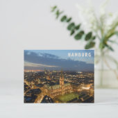 Briefkaart van hamburg bij nacht (Staand voorkant)