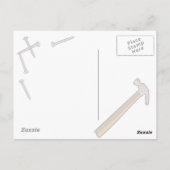Briefkaart van hamer en spijkers (Achterkant)