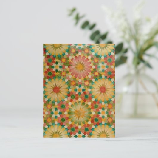 briefkaart van 'hart bij bloem' (Staand voorkant)