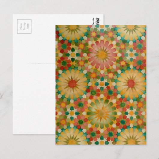 briefkaart van 'hart bij bloem' (Voorkant / Achterkant)