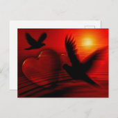 Briefkaart van hart en stieren (Voorkant / Achterkant)