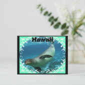 Briefkaart van Hawaiiaanse monniksrob (Staand voorkant)