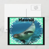 Briefkaart van Hawaiiaanse monniksrob (Voorkant / Achterkant)