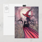 Briefkaart van heks en uil (Voorkant / Achterkant)