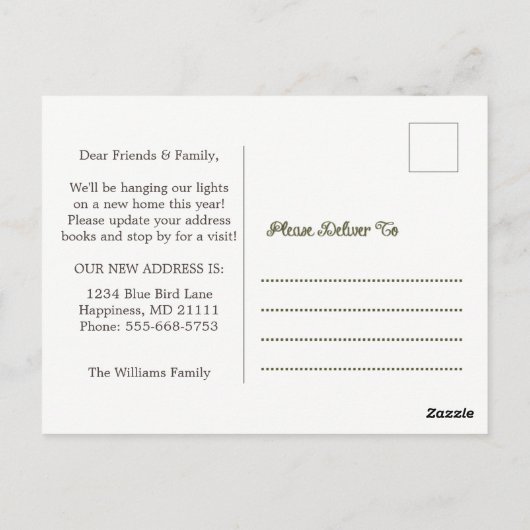 Briefkaart van het Adres van de vakantiewoning het (Achterkant)