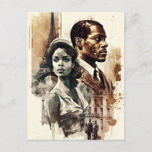 Briefkaart van het Afrikaanse Amerikaanse koppel u