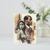 Briefkaart van het Afrikaanse Amerikaanse koppel u (Staand voorkant)