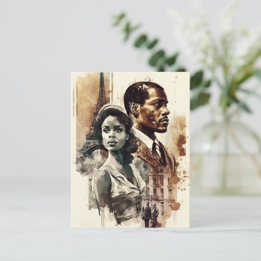 Briefkaart van het Afrikaanse Amerikaanse koppel u (Staand voorkant)
