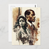 Briefkaart van het Afrikaanse Amerikaanse koppel u (Voorkant / Achterkant)