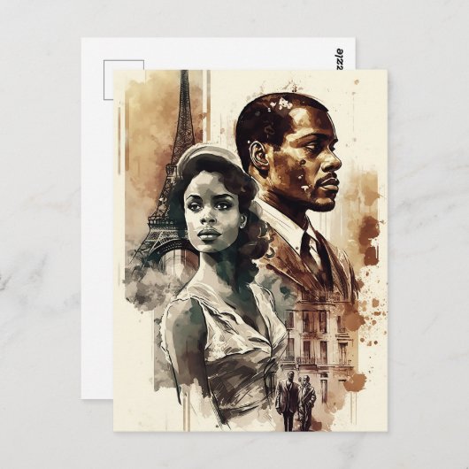 Briefkaart van het Afrikaanse Amerikaanse koppel u (Voorkant / Achterkant)