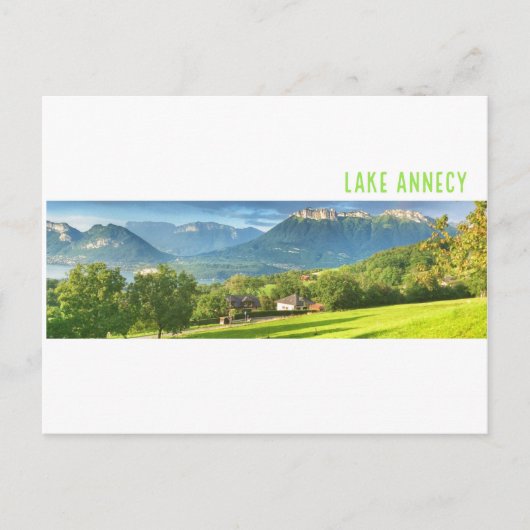 Briefkaart van het Annecy-meer (Voorkant)