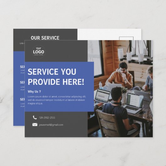 Briefkaart van het bedrijf (Voorkant / Achterkant)