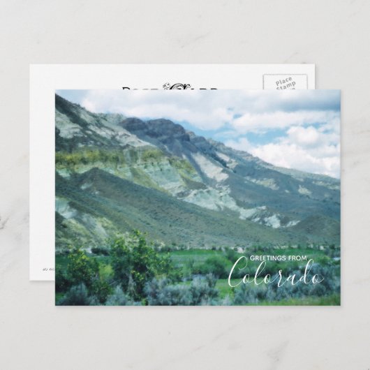 Briefkaart van het berglandschap van de Colorado (Voorkant / Achterkant)