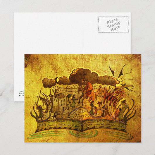 briefkaart van het boek 'Jane Eyre' (Voorkant / Achterkant)