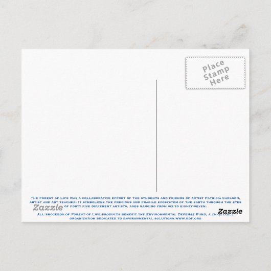 Briefkaart van het bos van Life (Achterkant)