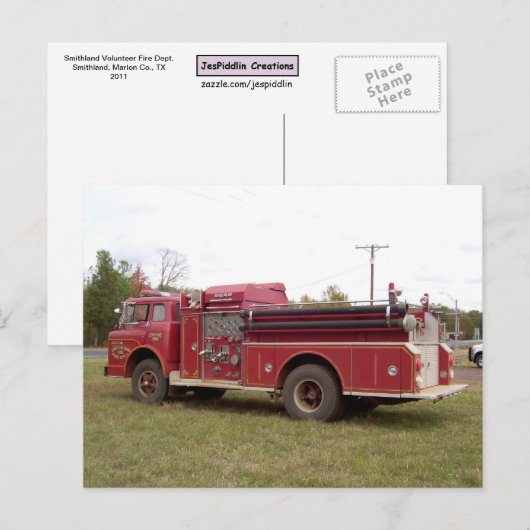 Briefkaart van het Brandweerkorps van Smithland (Voorkant / Achterkant)