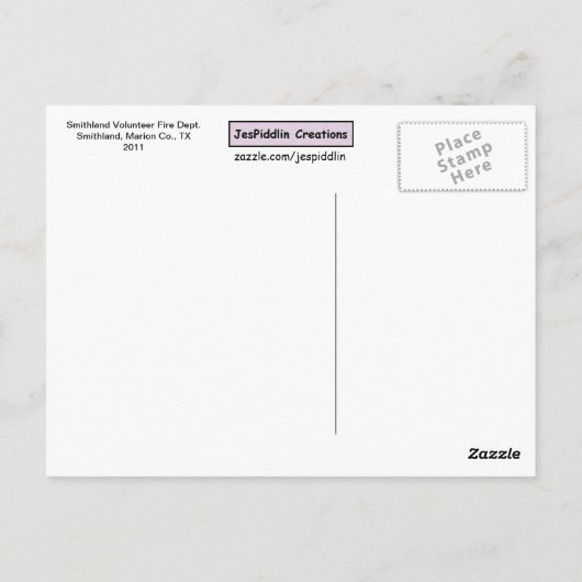 Briefkaart van het Brandweerkorps van Smithland (Achterkant)