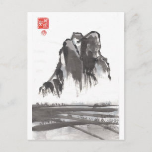 Briefkaart van het Chinese berglandschap