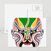Briefkaart van het Chinese Peking Opera-masker (Voorkant / Achterkant)