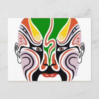 Briefkaart van het Chinese Peking Opera-masker